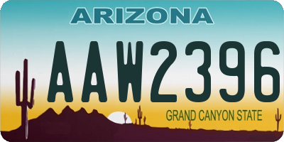 AZ license plate AAW2396