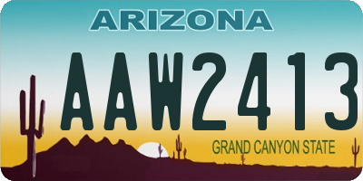 AZ license plate AAW2413