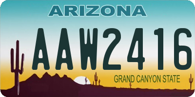 AZ license plate AAW2416