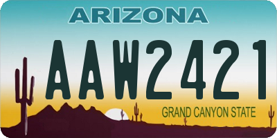 AZ license plate AAW2421