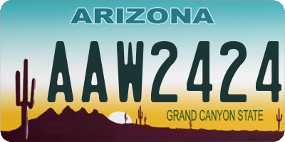 AZ license plate AAW2424