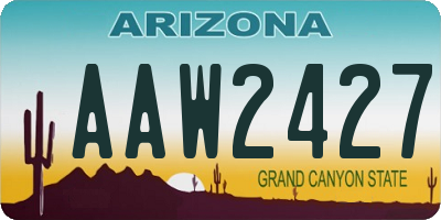 AZ license plate AAW2427