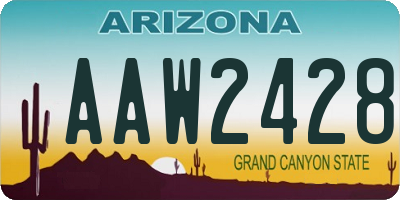 AZ license plate AAW2428