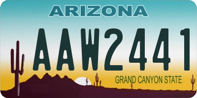 AZ license plate AAW2441