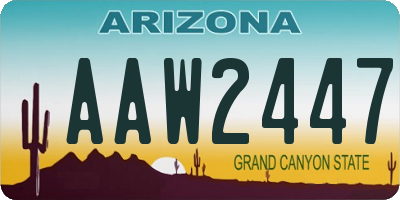 AZ license plate AAW2447