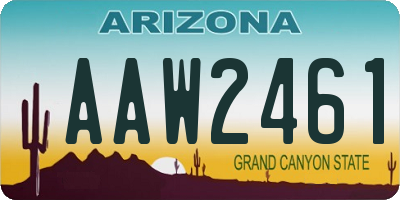 AZ license plate AAW2461