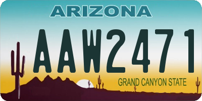 AZ license plate AAW2471