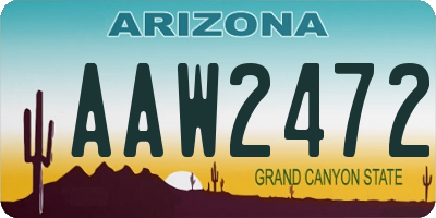 AZ license plate AAW2472