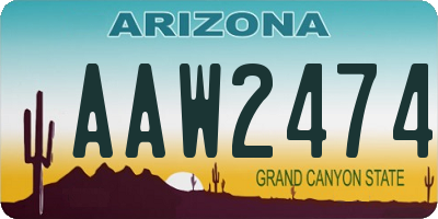 AZ license plate AAW2474