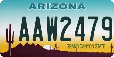 AZ license plate AAW2479