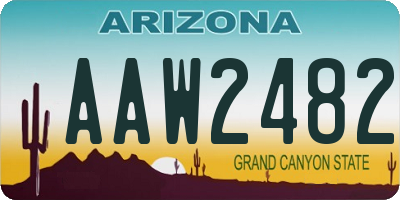 AZ license plate AAW2482