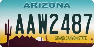 AZ license plate AAW2487