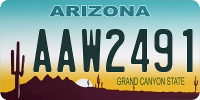 AZ license plate AAW2491