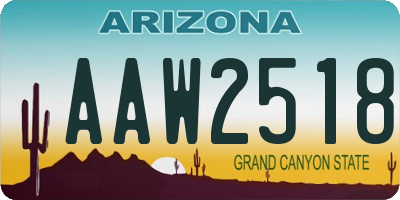 AZ license plate AAW2518