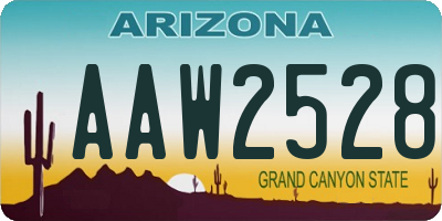 AZ license plate AAW2528