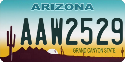 AZ license plate AAW2529