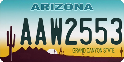 AZ license plate AAW2553