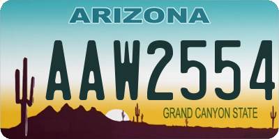 AZ license plate AAW2554