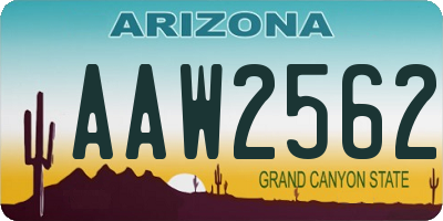 AZ license plate AAW2562