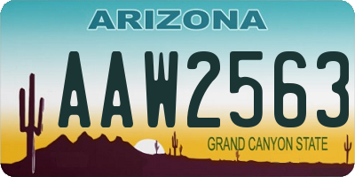 AZ license plate AAW2563