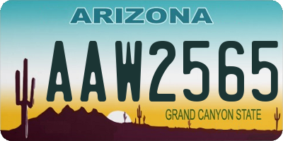 AZ license plate AAW2565