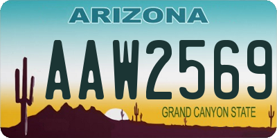 AZ license plate AAW2569