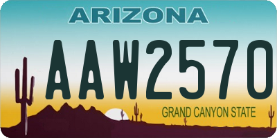 AZ license plate AAW2570