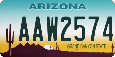 AZ license plate AAW2574