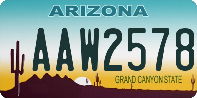 AZ license plate AAW2578