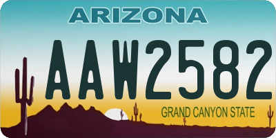 AZ license plate AAW2582