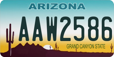 AZ license plate AAW2586