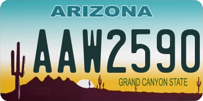 AZ license plate AAW2590