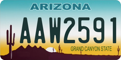 AZ license plate AAW2591