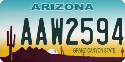 AZ license plate AAW2594