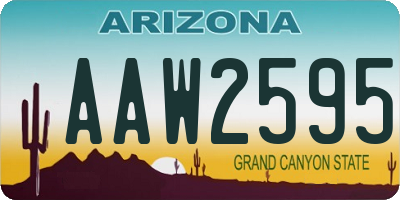 AZ license plate AAW2595