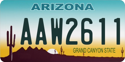 AZ license plate AAW2611