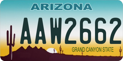 AZ license plate AAW2662