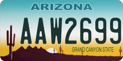 AZ license plate AAW2699