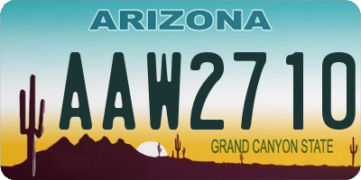 AZ license plate AAW2710