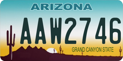 AZ license plate AAW2746