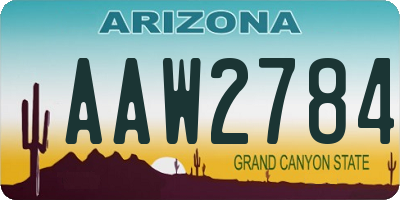 AZ license plate AAW2784