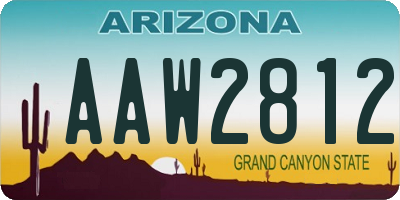 AZ license plate AAW2812
