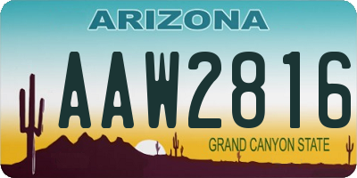 AZ license plate AAW2816