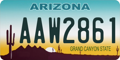 AZ license plate AAW2861