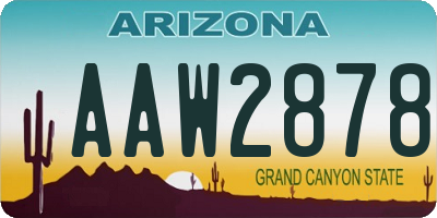 AZ license plate AAW2878