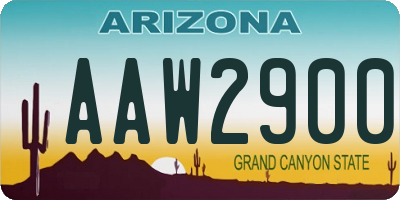 AZ license plate AAW2900