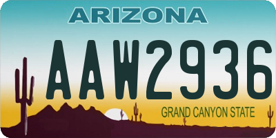 AZ license plate AAW2936
