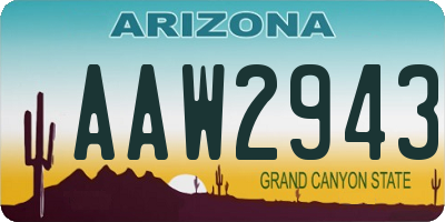 AZ license plate AAW2943