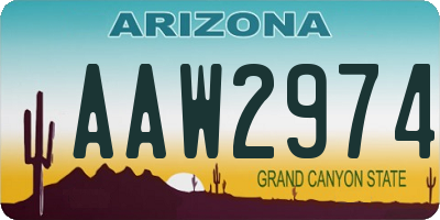 AZ license plate AAW2974