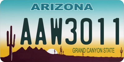 AZ license plate AAW3011